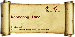 Konecsny Imre névjegykártya